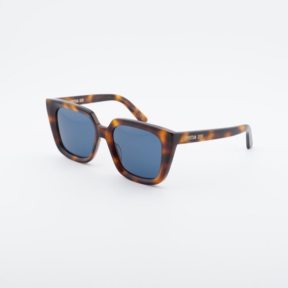 Dior DIORMIDNIGHT S1I 26B0 Sunglasses Havana Cat Eye Frame, Blue Lenses main image 4